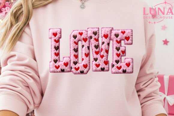 Download Retro Faux Yarn Valentine Love Png - Faux yarn valentine Collection