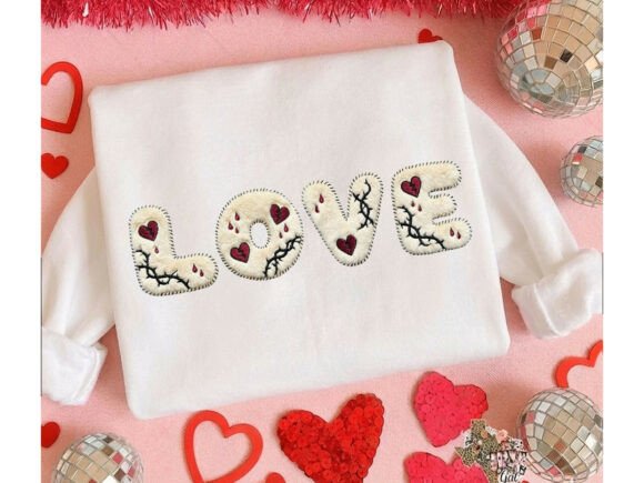 Download LOVE Gothic Faux Yarn Valentine Tshirt Png - Faux yarn valentine Collection