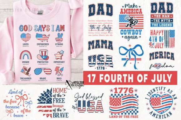 Download 17 Retro 4th of July PNG Bundle, Tshirt - Premium Resources