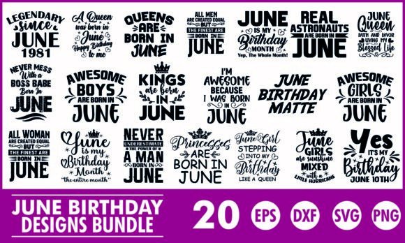 Download June Birthday SVG Designs Bundle T Shirt - Bundle t shirt Collection