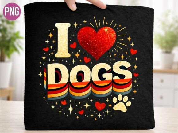 Download I Love Dogs Retro Heart Design PNG - Heart design png Collection